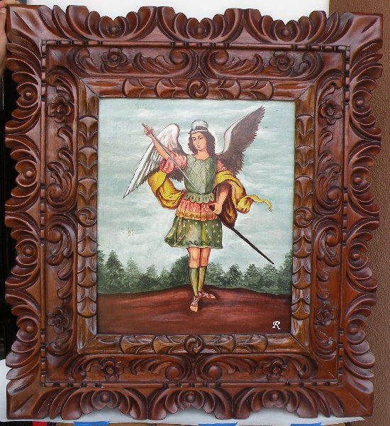 Archangel Adriel, hand painted in Peru