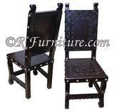 spanish revival chair hand tooled -Spanish style 