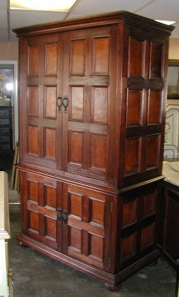 Santa Barbara Armoire, leather panels