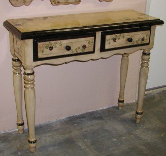 Handpainted console and Olinda Romani's grapes design made in Peru