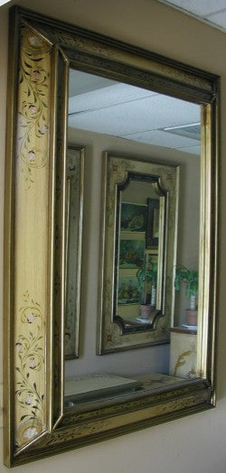 Handpainted mirror and Olinda Romani's Florentino design made in Peru