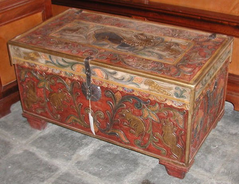 Hand Tooled Leather trunk