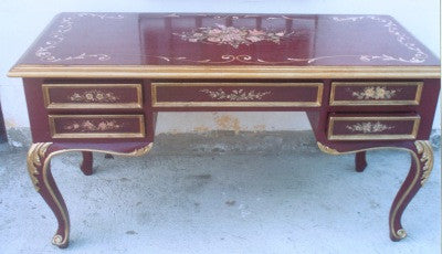 Red Desk with Roses