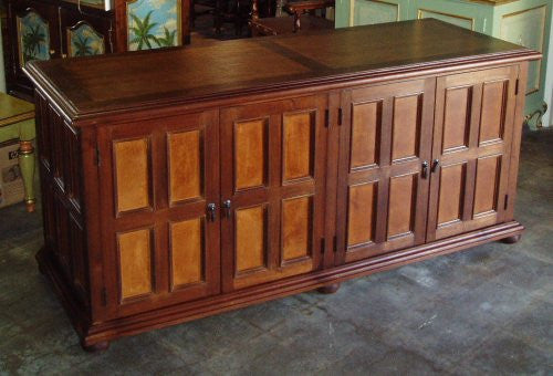 Santa Barbara Media Credenza · Leather Inset Panels · Old World
