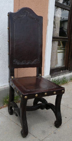 hand tooled leather chair made in Peru