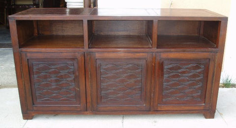 Leather Media Credenza Waves